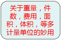 關(guān)于重量，件數(shù)，等多種計量單位的另類使用方法